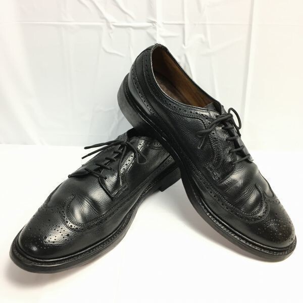 FLORSHEIM Imperial/フローシャイム【size11D 28.5-29.5】80s ケンムール/ウイングチップ/ビジネスシューズ〈黒〉メンズ 菅NO.WZE-120拍卖
