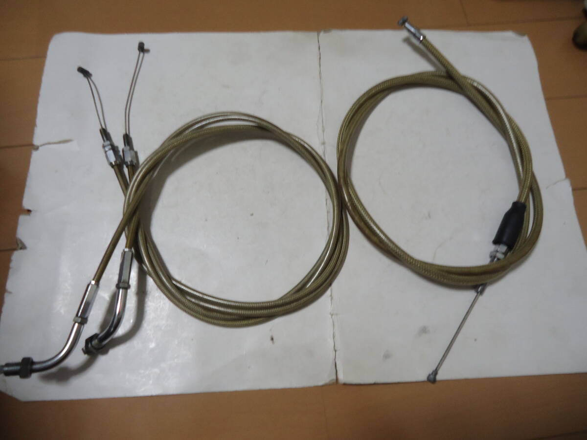 スズキ GS400  アクセルワイヤー クラッチワイヤー ケーブル 30㎝ロング SUZUKI メッシュワイヤー拍卖