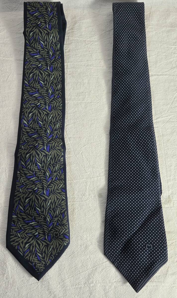 ★Mila Schn ミラショーン★ ネクタイ 2本セット イタリア製 シルク100% 葉柄 ドット柄 高級シルクタイ Made in Italy拍卖