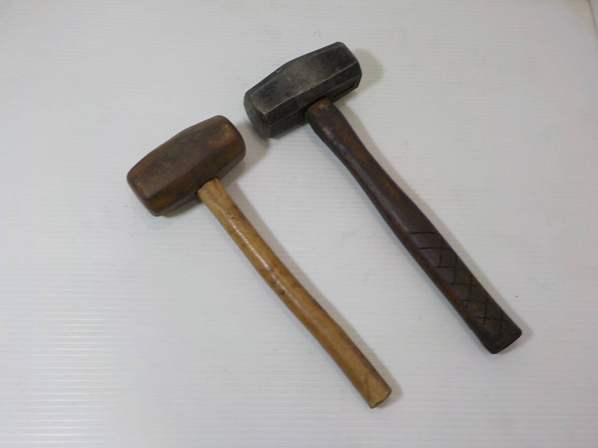 d652★両口ハンマー2個まとめて 石頭ハンマー 拍卖