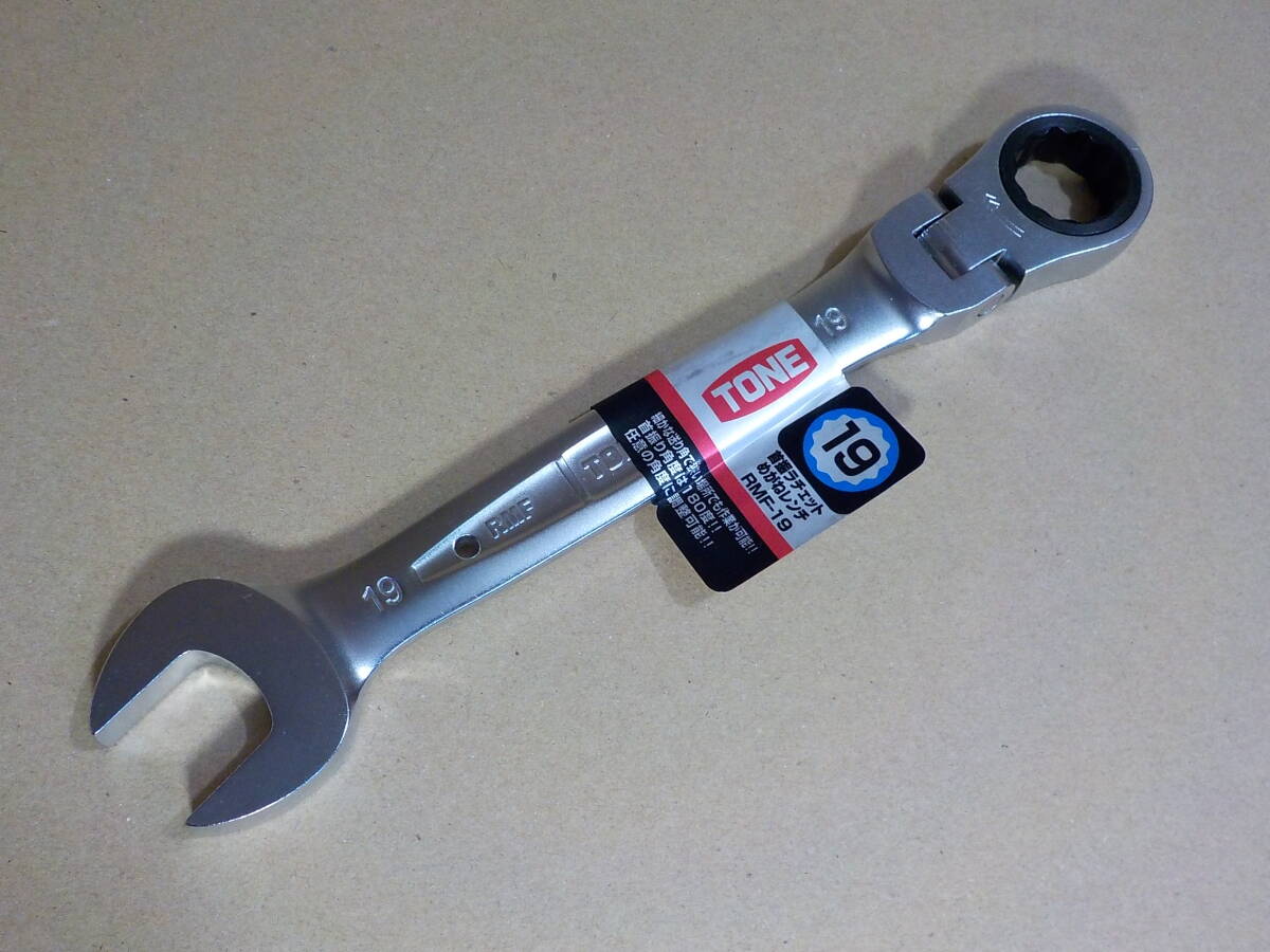 d369★TONE 首振りラチェットめがねレンチ RMF-19 19mm拍卖