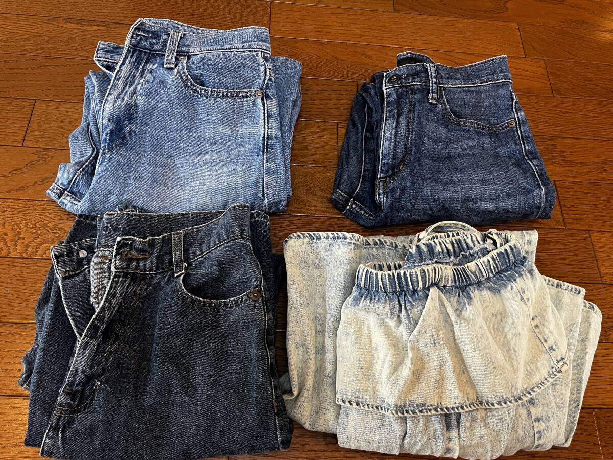 即決★すべてワンオーナー品★ユニクロ ジーンズ/UNIQLO JEANS 2本 Riche glamour/リシェグラマー デニムジャンパースカート など まとめて拍卖