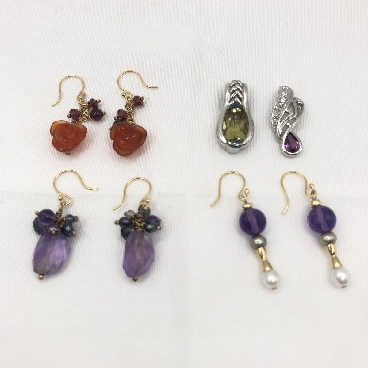 1000円スタート【まとめ売り】K18 ピアス ネックレストップ 5点セット 約14g拍卖