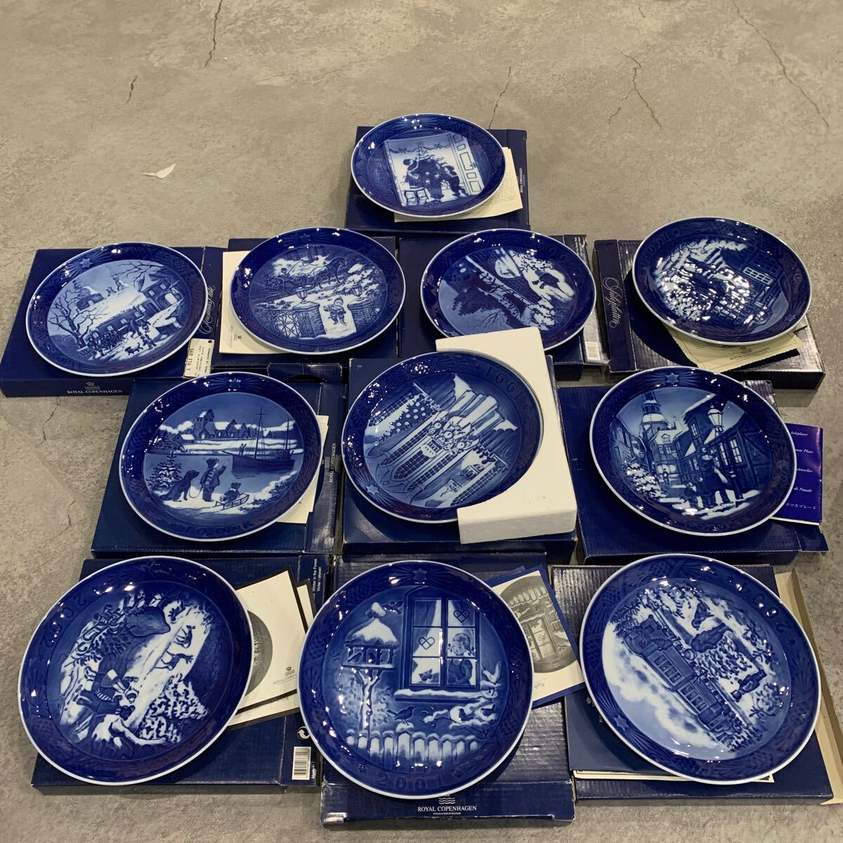 【S.T173】新品未使用品 ロイヤルコペンハーゲン プレート ROYAL COPENHAGEN 11枚セット まとめ売り 書類付き拍卖
