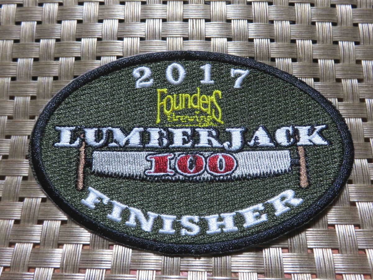 軍緑 楕円形◆新品アメリカ 林業 のこぎり 鋸  ノコギリ ランバージャック LUMBERJACK FINISHER 100刺繍ワッペン(パッチ)激シブ拍卖