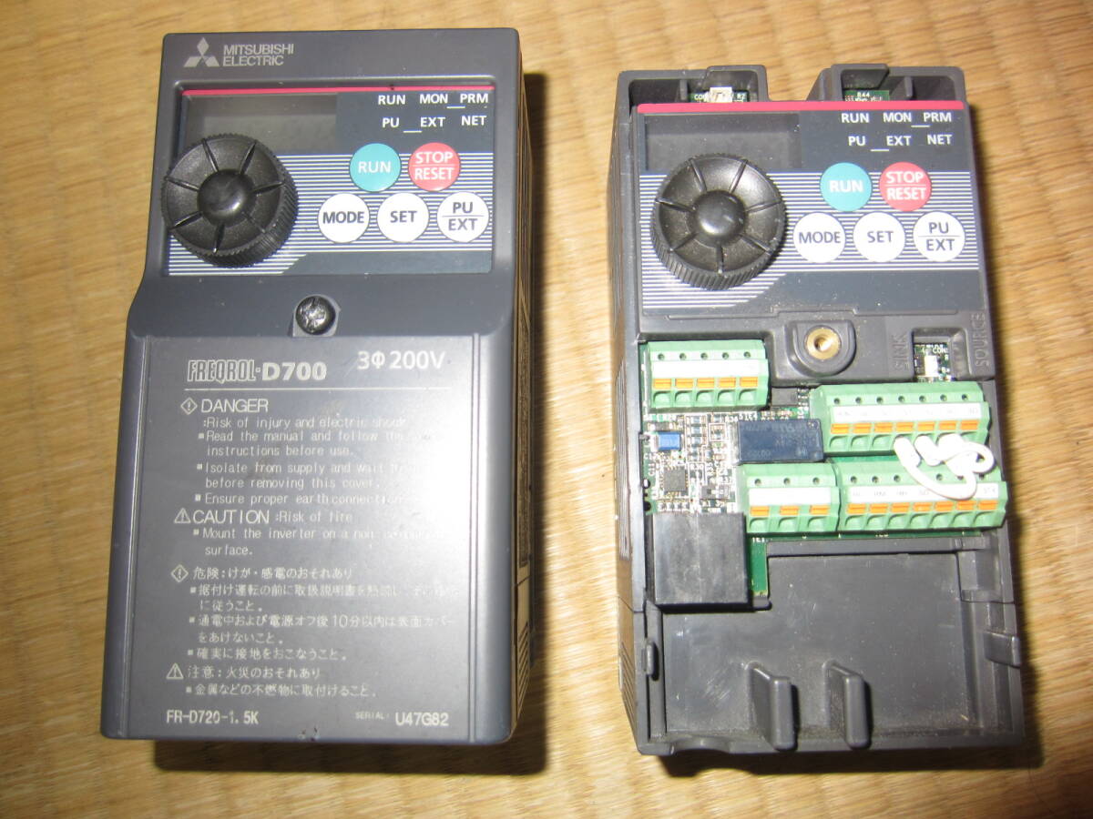 MITSUBISHI三菱電機FR-D720-0.2KインバーターINVERTER中古2台セット美品最安値拍卖