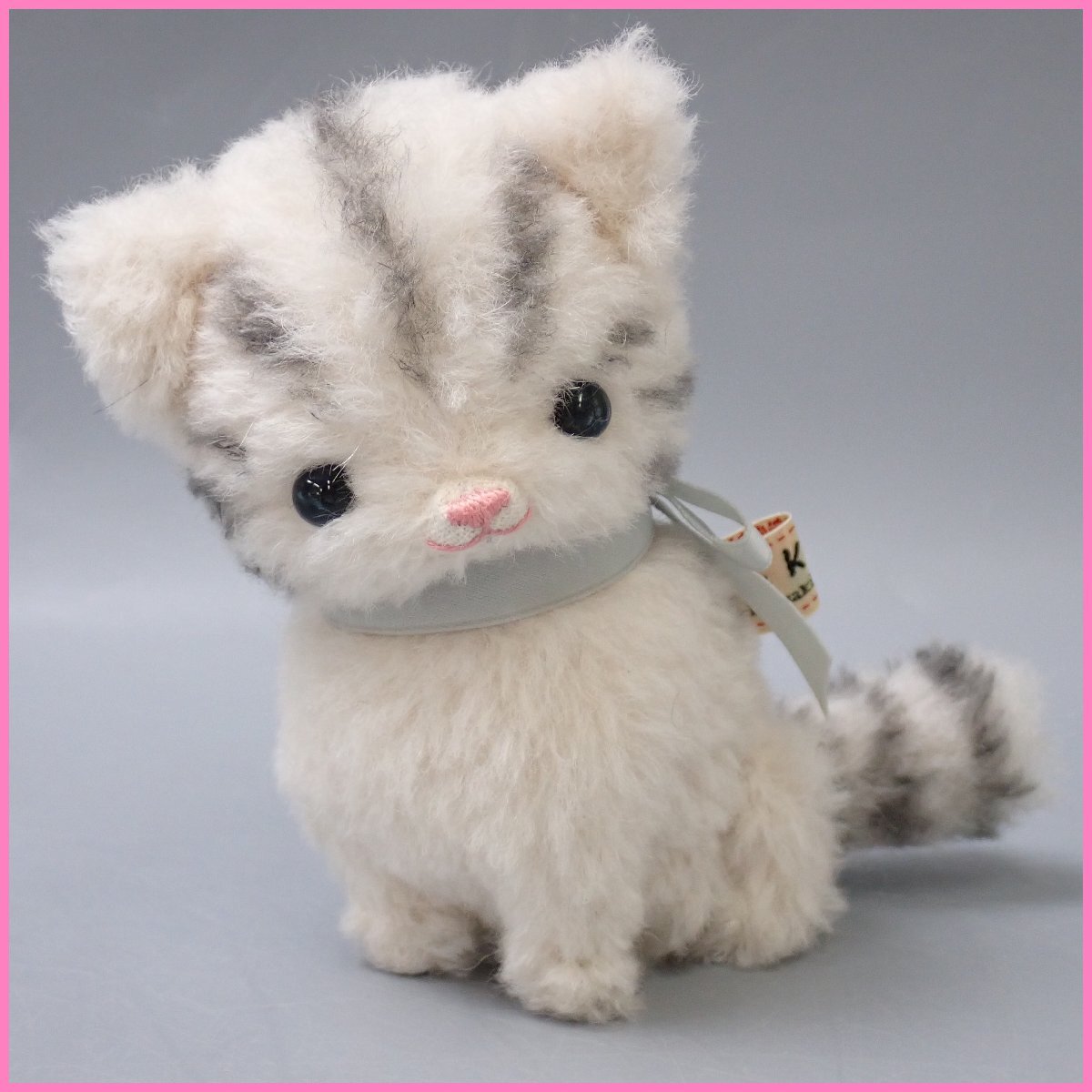 ★美品 いわさきちより製 ねこ ぬいぐるみ/全長約10.5cm/Bear's Kitchen/作家物/動物/猫/人形&1983000010拍卖