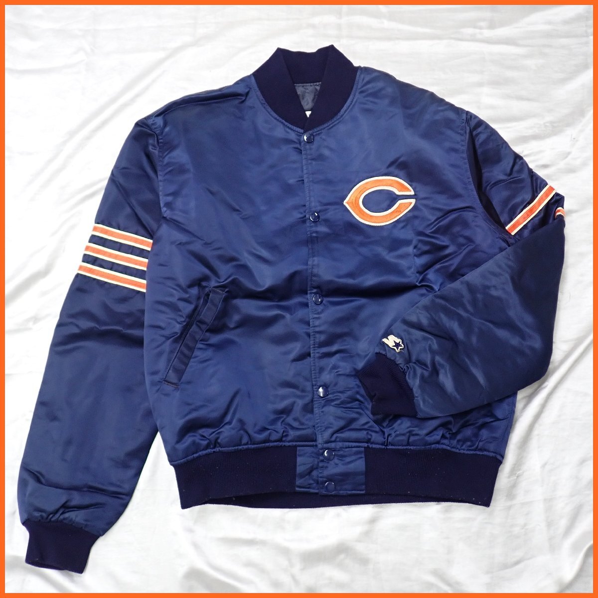 ★Starter/スターター NFL シカゴベアーズ スタジアムジャンパー メンズL/ネイビー/スタジャン/ブルゾン&0486400125拍卖