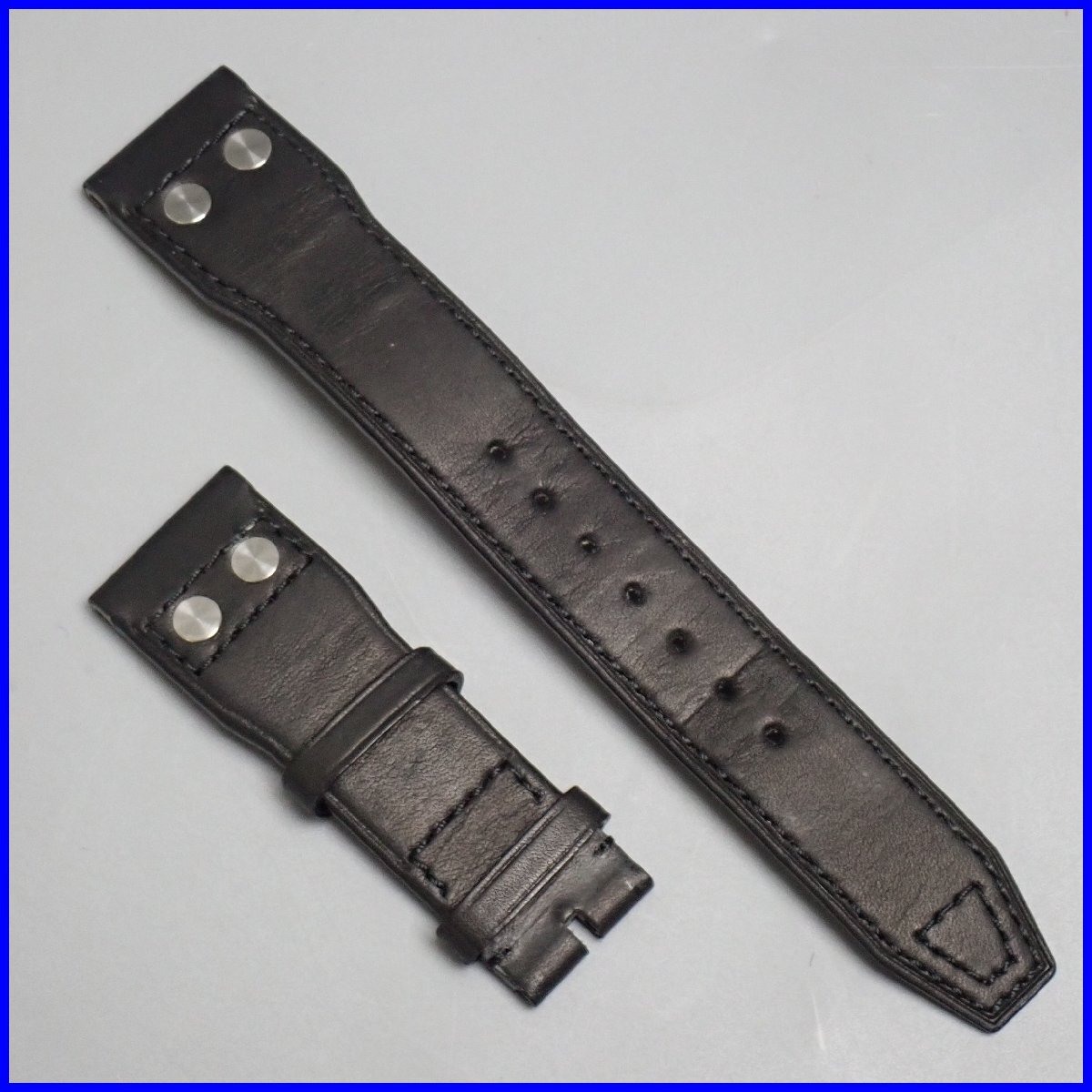★1円 試着のみ IWC 純正 腕時計用 レザーベルト 21mm/ブラック/バンド/ストラップ&0010200400拍卖