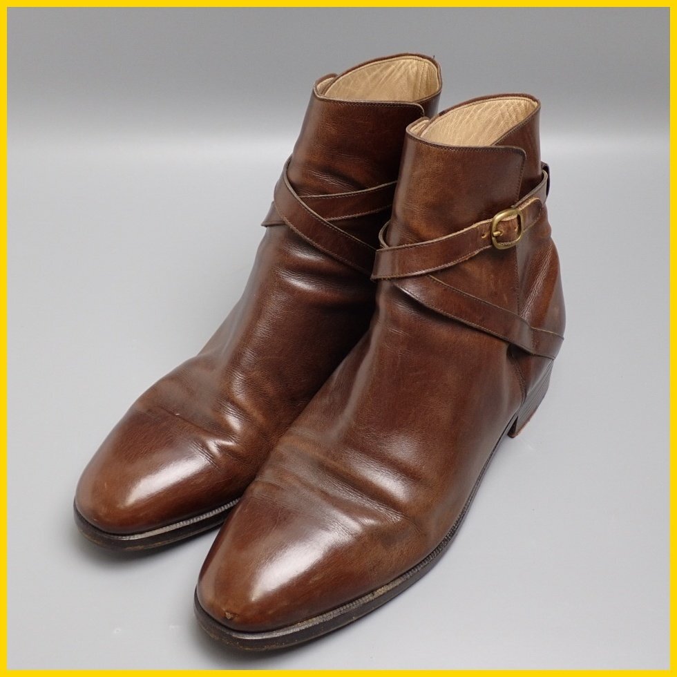 ★TANINO CRISCI/タニノクリスチー ジョッパーブーツ 8.5/メンズ26cm相当/ブラウン/レザー/ベルト/ショート/イタリア製&2112100040拍卖