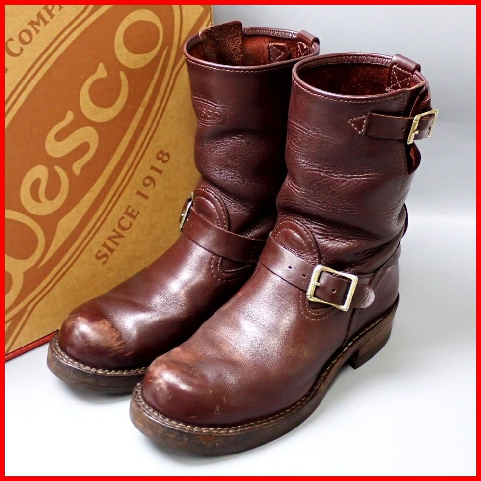 ★WESCO BOSS/ウエスコボス エンジニアブーツ 8E/メンズ26相当/バーガンディ/レザー/外箱付き&2151100047拍卖