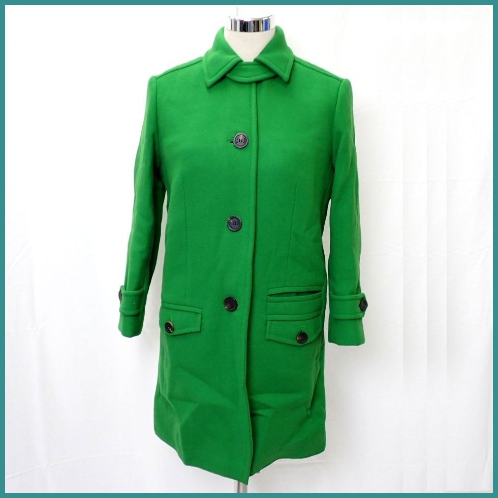 ★美品 Christian Dior/クリスチャンディオール コート 42/レディースM相当/グリーン/アルパカ混ウール/シルク裏地/イタリア製&1201700758拍卖