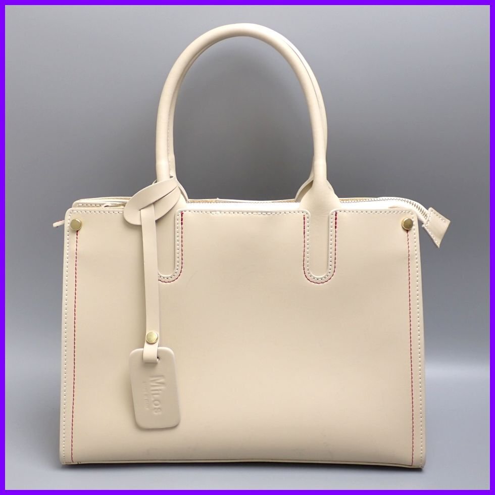 ★MILOS/ミロス ハンドバッグ/ライトベージュ/レザータグ付き/イタリア製&2014200014拍卖