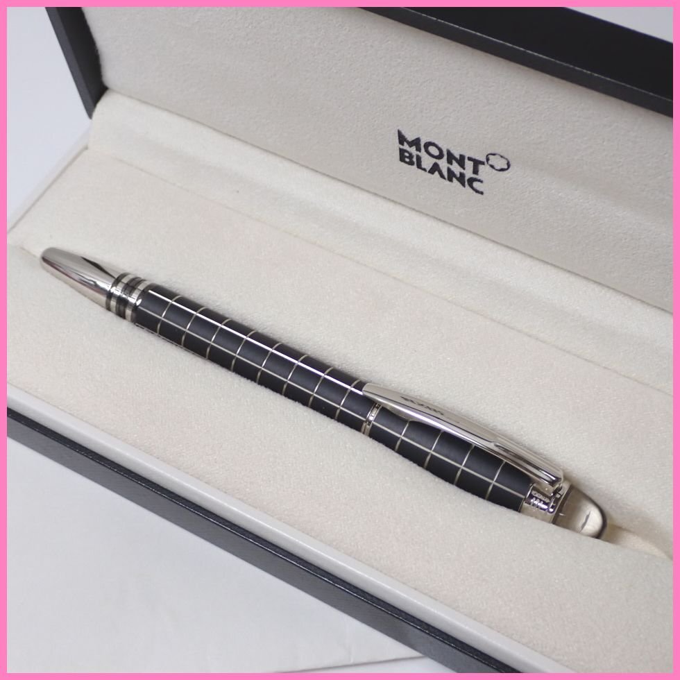 ★美品 MONTBLANC/モンブラン スターウォーカー 万年筆/メタルラバーライン/ブラック×シルバー/ペン先585 14K/ケース付き&2124700028拍卖