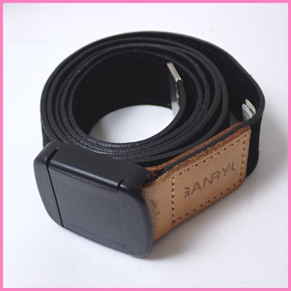 ★GANRYU Comme des Garcons/ガンリュウ コムデギャルソン ヌバック ガチャベルト 全長約117.5cm/ブラック/レザー&1019600445拍卖