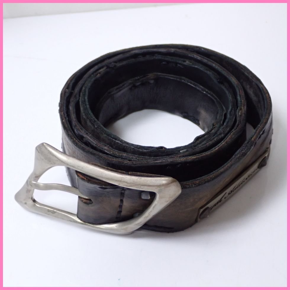 ★14th Addiction/フォーティーンス アディクション レザーベルト 胴回り約76~95.5cm/ブラック系/革小物&0964700208拍卖