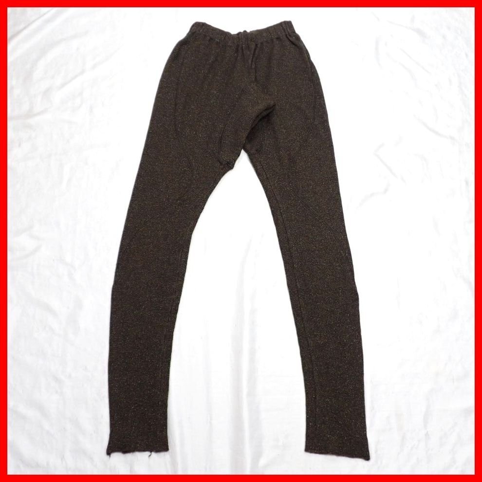 ★未使用 UNDERCOVER/アンダーカバー グリッター ニットパンツ レディースXS~S相当/ダークブラウン/ウール他/レギンス&1019600418拍卖
