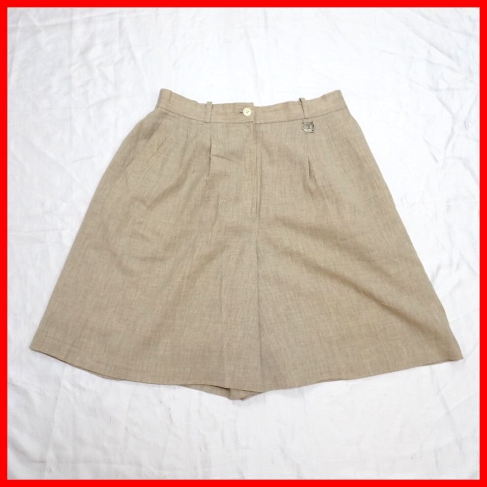 ★クリスチャンディオールスポーツ キュロットパンツ レディースLL/ベージュ系/ウール混/ウエストゴム/若干難あり&1577906709拍卖