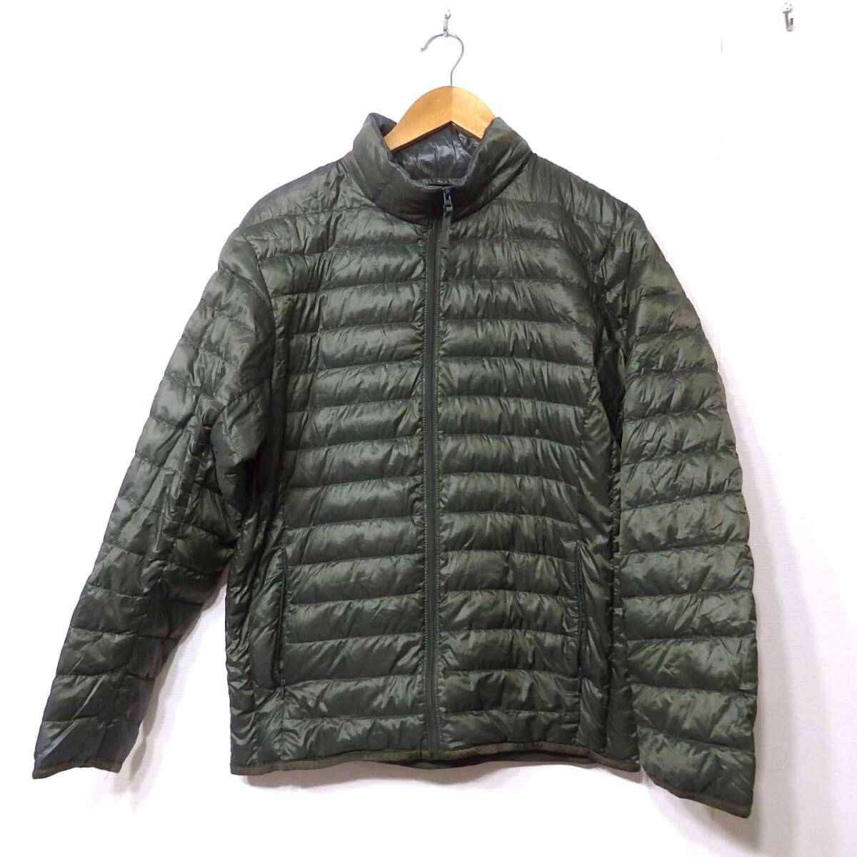 【送料無料】ユニクロウルトラライトダウンジャケット 深緑 メンズS D08/汚れ、変色あり 難あり 作業用など拍卖