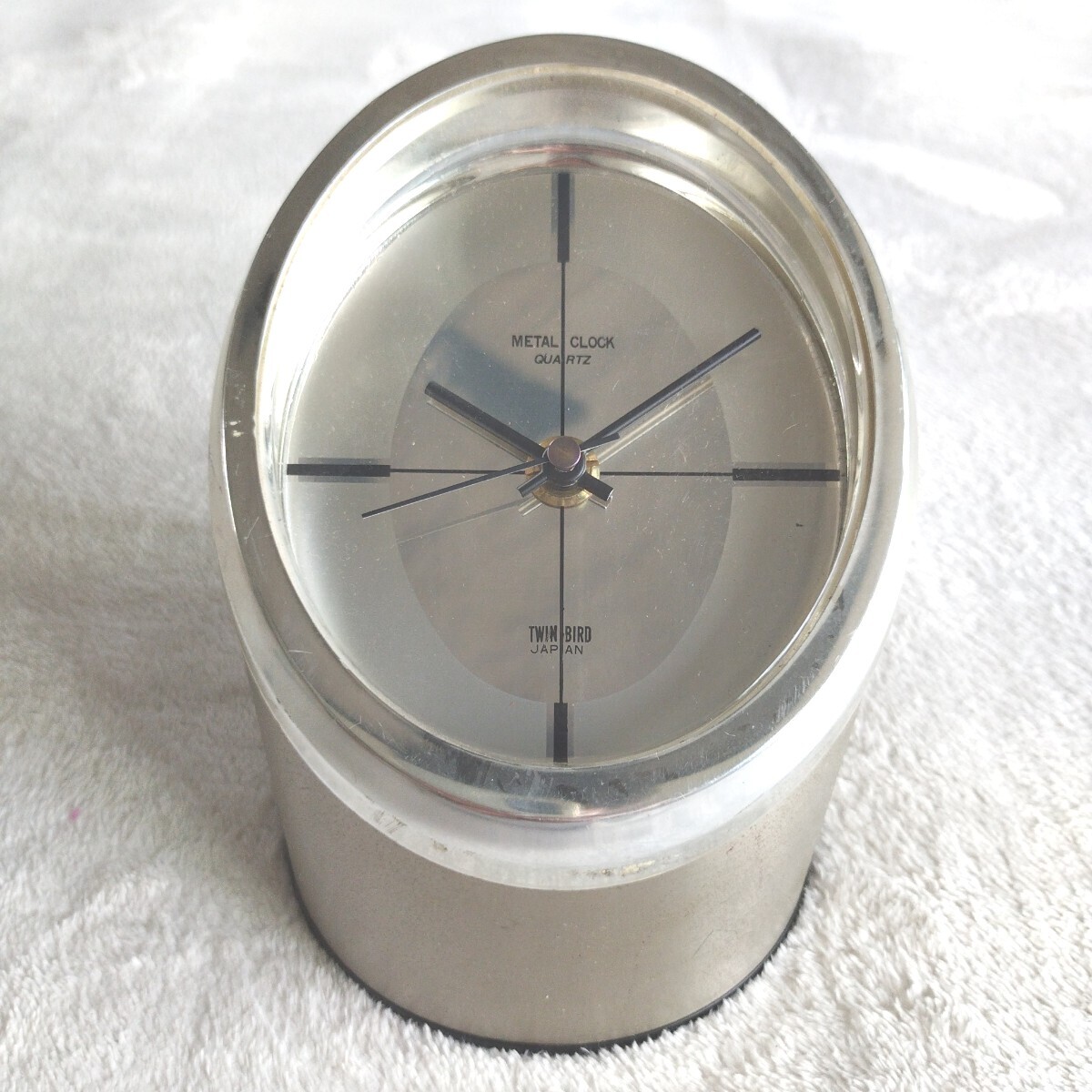 【1円スタート】ツインバード 置時計 置き時計 レトロ 昭和レトロ クオーツ 動作確認OKです 傷汚れ多め拍卖