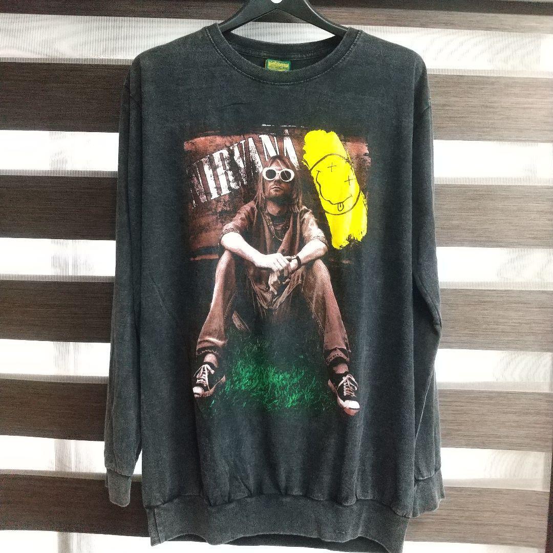ニルバーナ スウェット ニルヴァーナ カートコバーン バンド ロック 長袖Tシャツ ロンT リブ トレーナー 殿堂 カリスマ拍卖