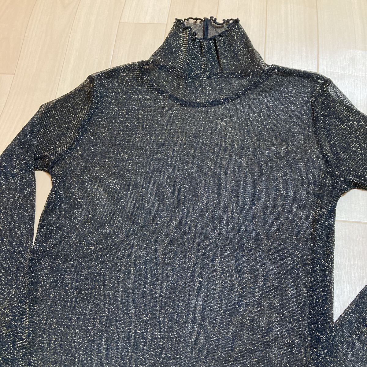 フリークスストア FREAKS STORE ラメ シースルー 長袖 レディース mサイズ ぐらい ハイネックブラウス a23拍卖