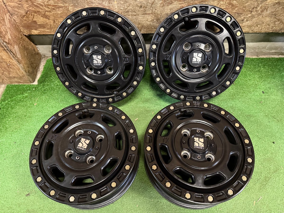 良品 XTREME-J 12インチ 4J +42 PCD 100 4H 黒 ブラック ホイール 4本セット H54拍卖
