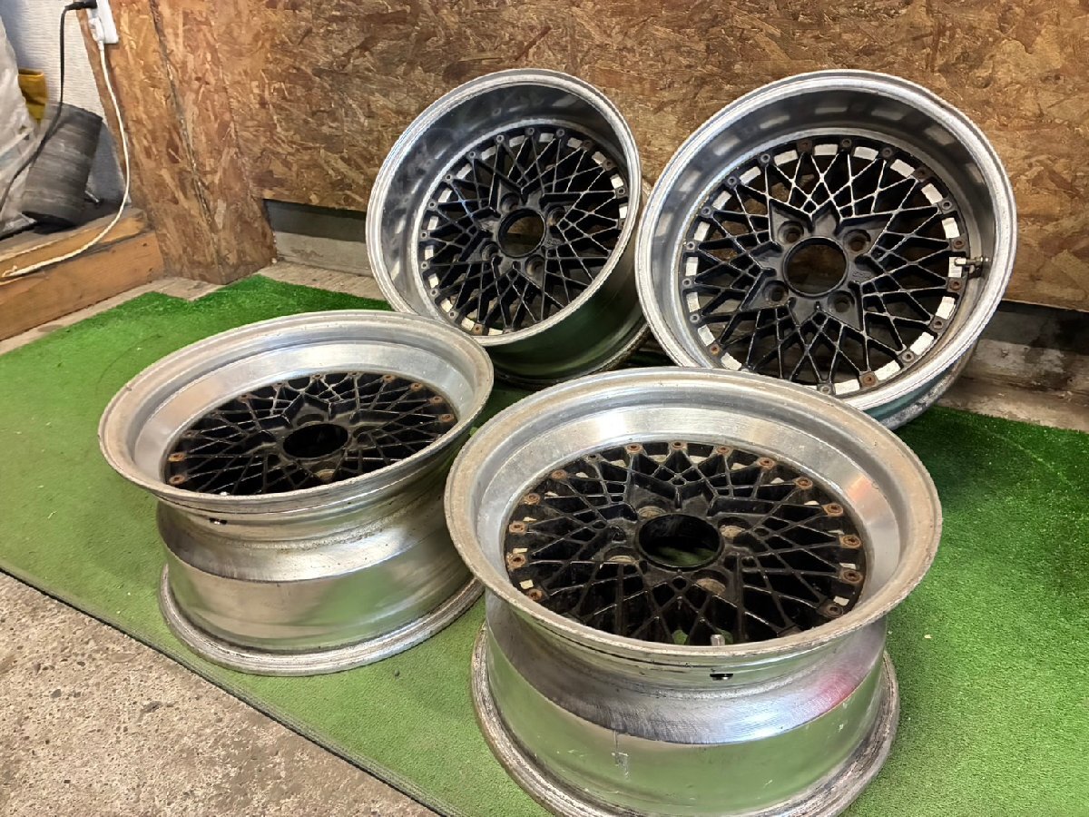 深リム 希少 旧車 SSR スピードスター フォーミュラメッシュ 15インチ 8J +10 / 9J +5? PCD114.3 4H ホイール 4本セット H拍卖