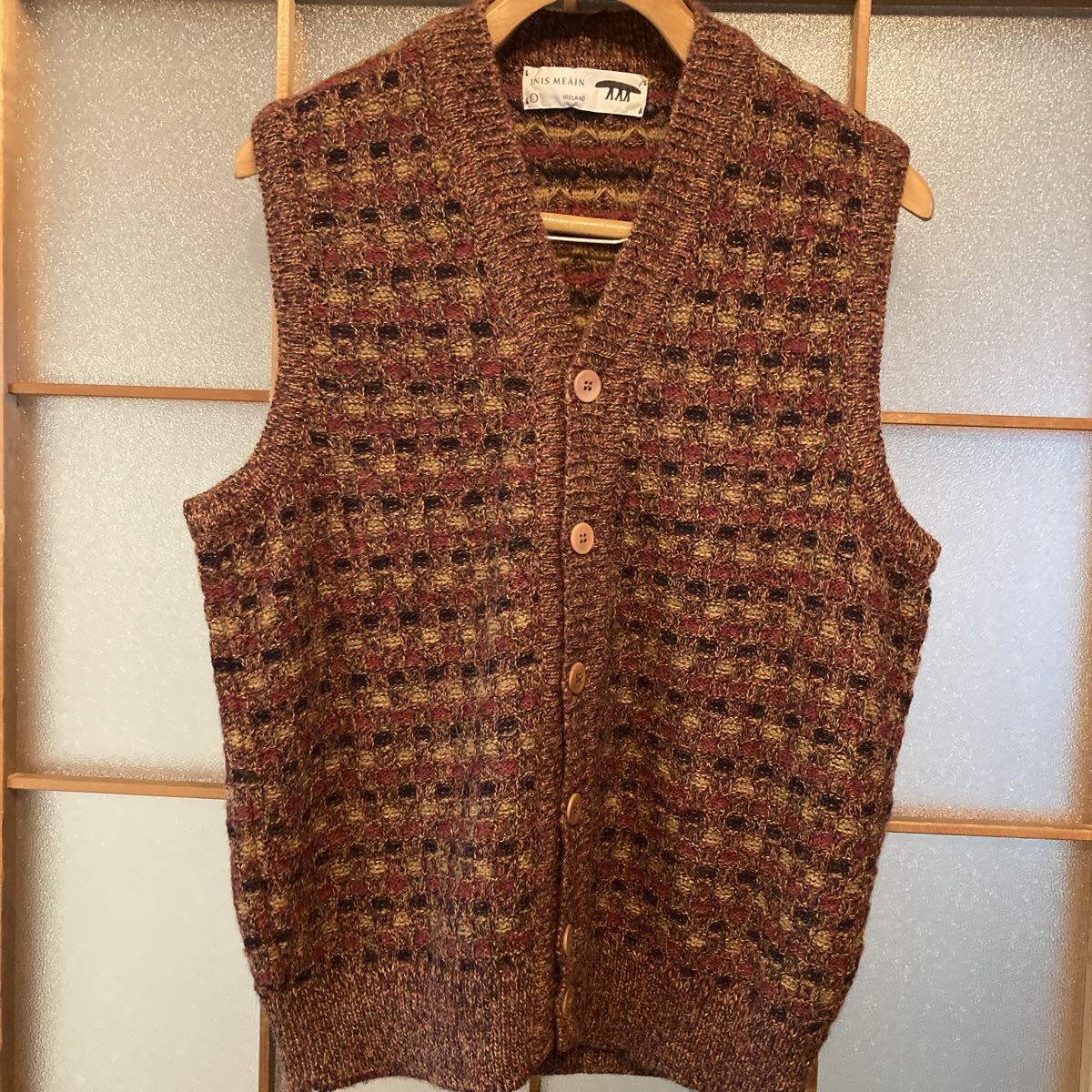 INIS MEAIN アイルランド製 ニットベスト アルパカ毛 Lサイズ拍卖