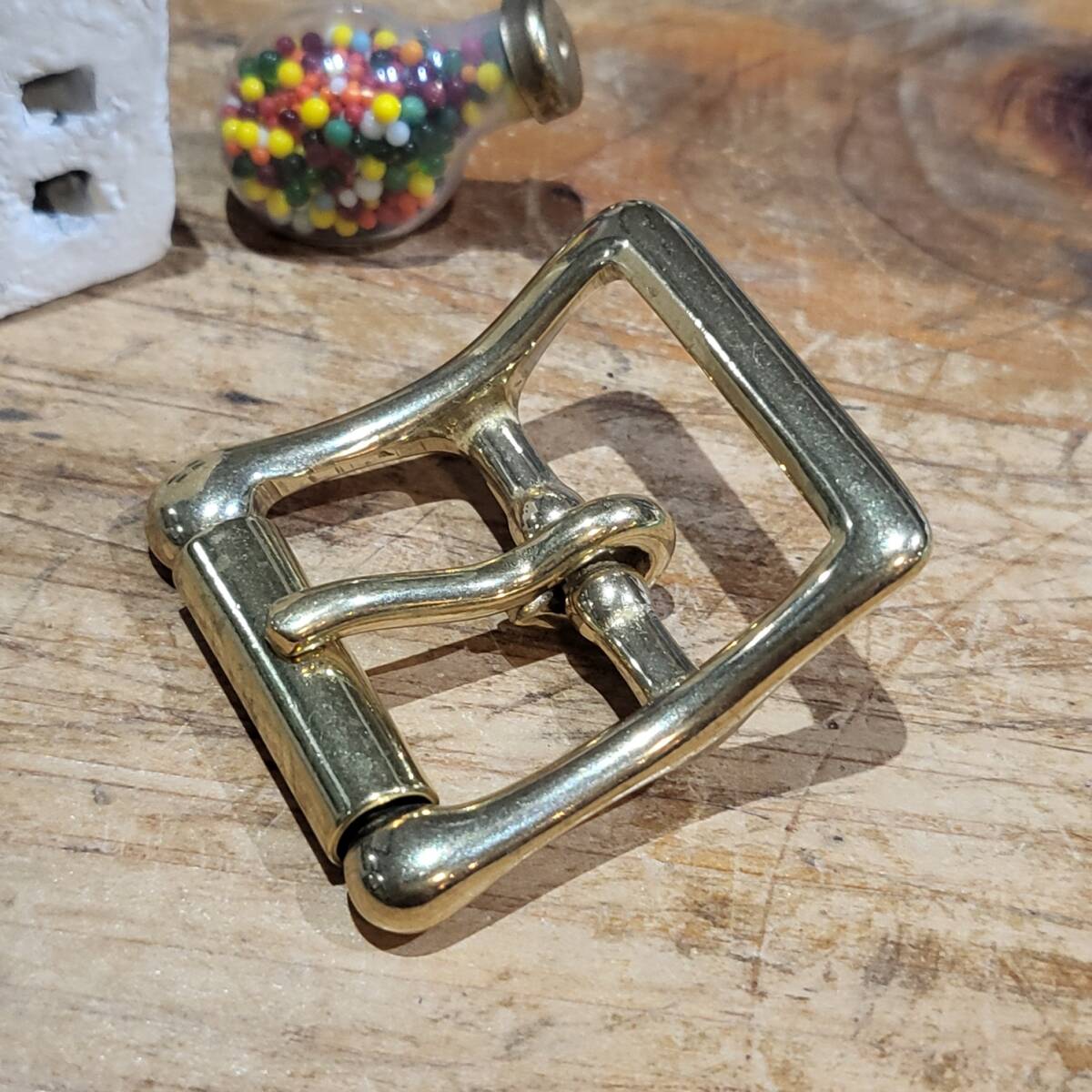 レザークラフト 真鍮 Brass ベルトバックル タイプB●内径25mm拍卖