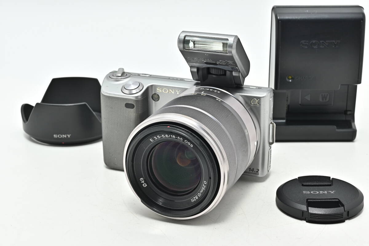 1L-463 SONY ソニー α NEX-5 + E 18-55mm f/3.5-5.6 OSS SEL1855 + HVL-F7S ミラーレス拍卖