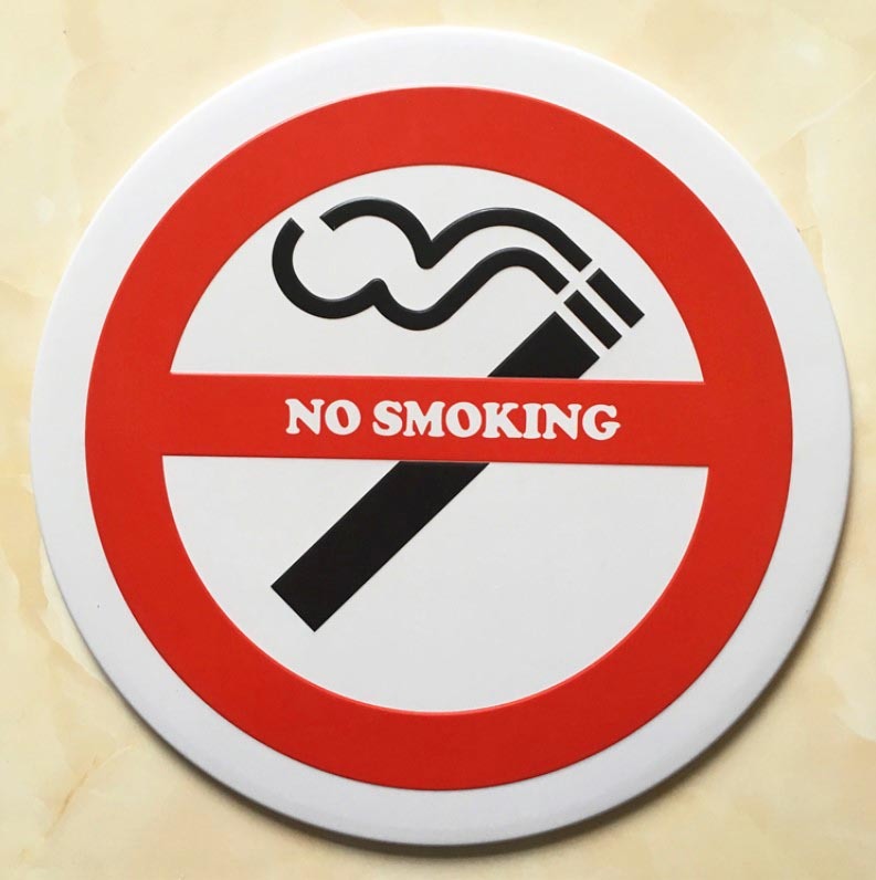 A707 丸 型 メタル サイン ブリキ 看板 金属 プレート パネル 店 ピクト マーク 禁煙 喫煙 タバコ 煙草 たばこ 禁止【5】拍卖