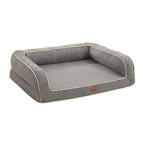 グレー(清掃しやすい) 62L x 51W x 18H cm EMME 犬 ベッド 清掃しやすい 防水 ペットベッド ソファー 犬拍卖