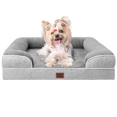 グレー 61Lx45Wx15H cm EHEYCIGA 犬 ベッド 冬 ペットベッド 防水 猫 ベッド 洗える 犬用 クッション 拍卖