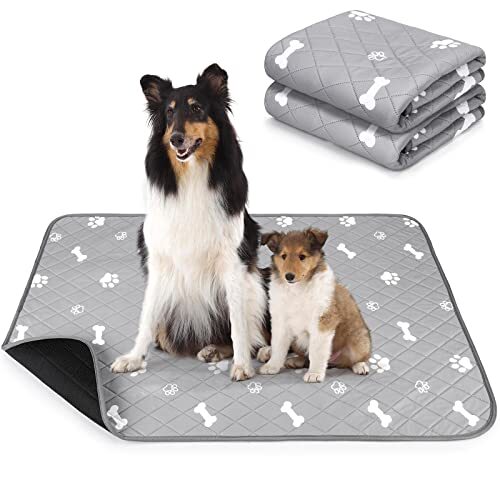 グレー骨柄(2枚) 120×90cm ULIGOTA 洗える ペットシーツ 犬 猫用 おしっこマット ペットマット 下敷きマット 拍卖