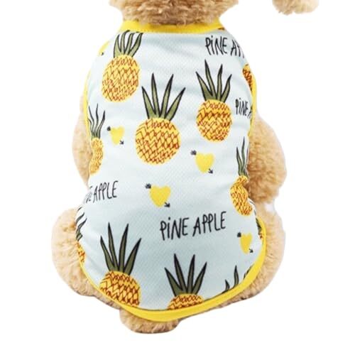 ②タンクトップ・パインナップル柄 L【日本国内検品】【胴回り:45cm 着丈:35cm】 RIOSTUDIO 犬服 犬の服 春夏用拍卖