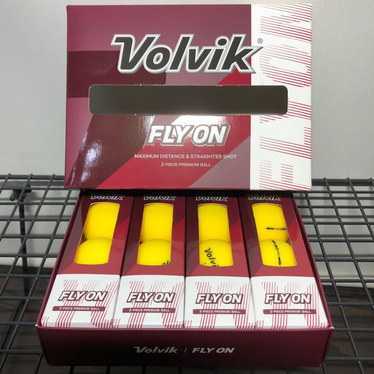 volvikFLYON 2ピース ゴルフボール マット イエロー 1ダース12球拍卖
