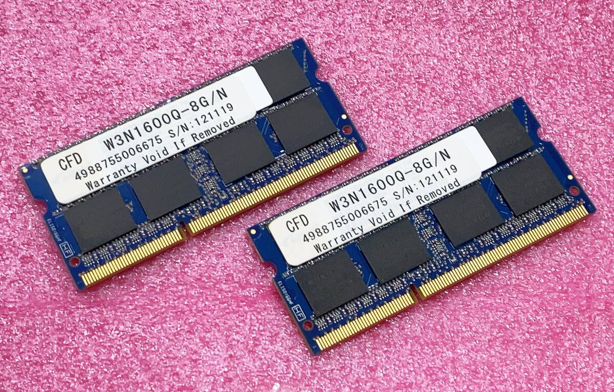 ◆即決◆中古品◆CFD販売◆16GB◆W3N1600Q-8G/N◆204pin◆SO-DIMM◆PC3-12800◆DDR3‐1600◆ELIXIR◆拍卖