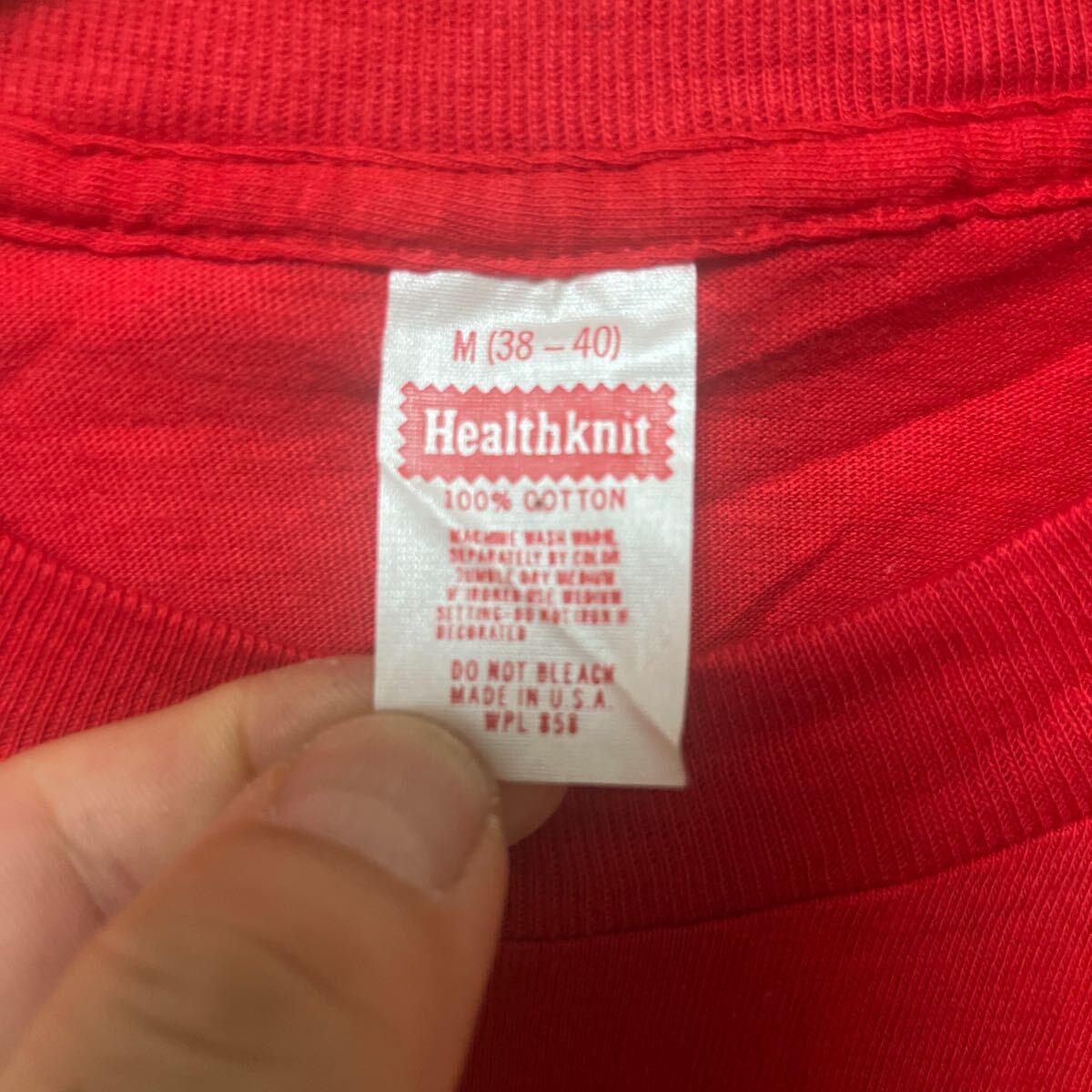 ビンテージ70'sデッドストックUSA製ヘルスニットHealthknit無地ロンTee100%コットンM Tシャツ拍卖