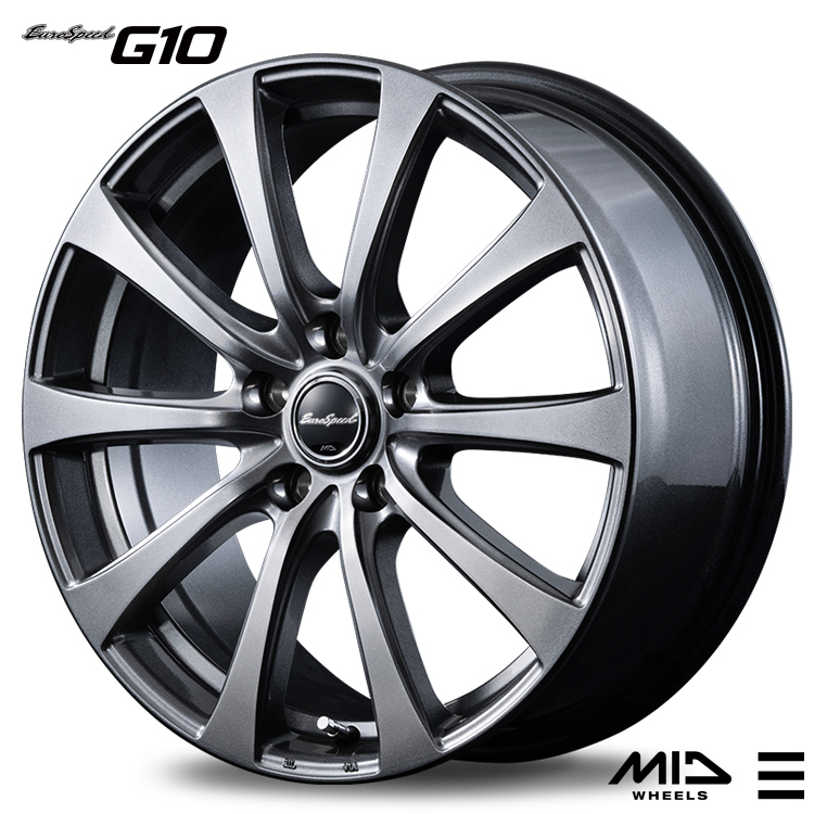 送料無料 エムアイディ MID Euro speed G10 7J-17 +48 5H-114 (17インチ) 5H114 7J+48【2本セット 新品】拍卖