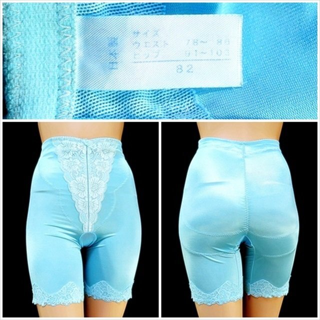 CX5-601//大きめのXL/82サイズ☆上品な艶めきスカイブルー☆日本製/ハイウエストガードル※一番安価で送料はゆうパケット250円拍卖