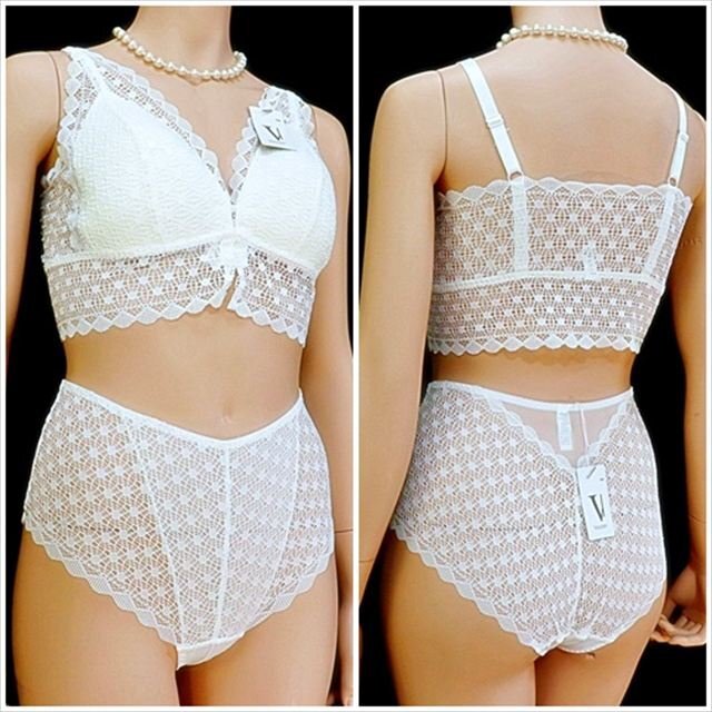 CE5-S79☆//VALERY♪新品タグ付き☆グラマーな90B/XLサイズ♪軽やか総レース☆補正ブラ&ショーツ※一番安価で送料はゆうパケット280円拍卖