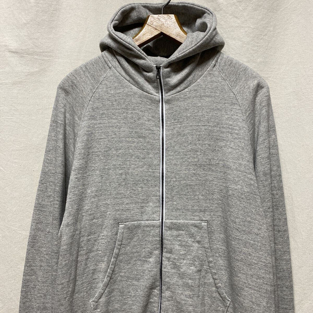 CURLY & co. ラフィージップパーカー 杢グレー 4 コットン 裏毛 スウェット 日本製 カーリー ジップパーカー フーディ ラグラン 定番拍卖