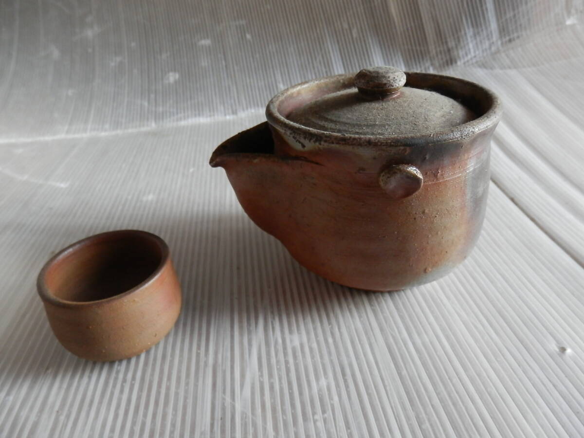 備前焼 宝瓶とお猪口  急須  煎茶道具  茶道具 番茶宝瓶 *1025拍卖