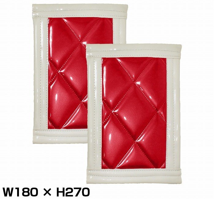 【送料無料】『2枚』 トラック 泥除け マット マッドフラップ 180mm×270mm 18cm×27cm ホワイト×レッド拍卖