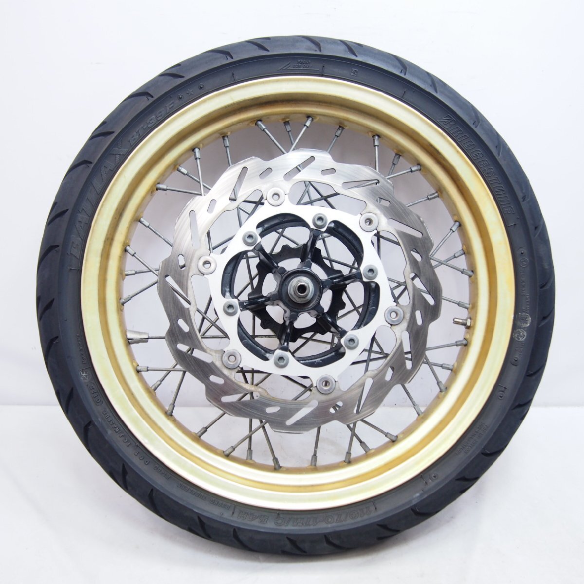 WR250X.08-17純正フロントホイール3.00×17J軽い振れありDG15Jアクスルシャフト付き拍卖