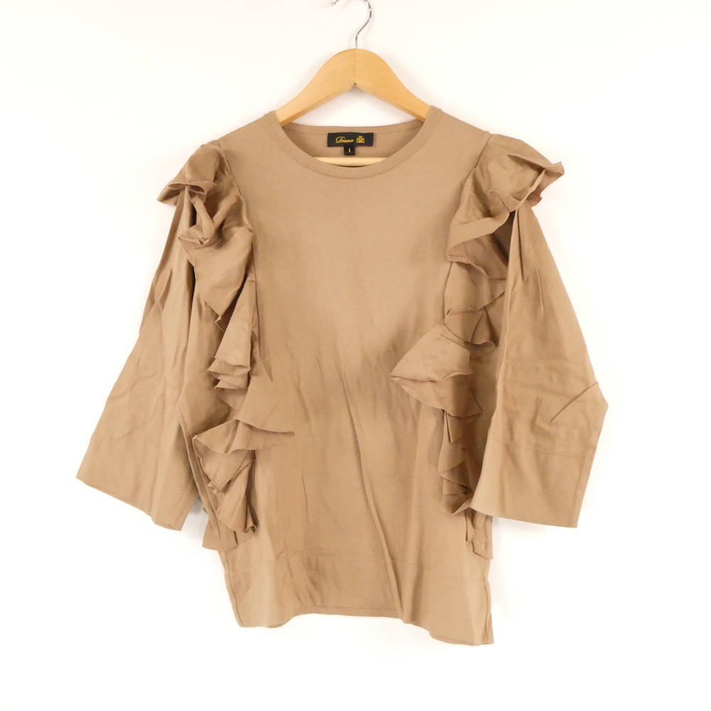 美品 Drawer ドゥロワー 6517-299-0151 トップス 1 コットン100% 半端袖 七分袖 レディース AY6695A37拍卖