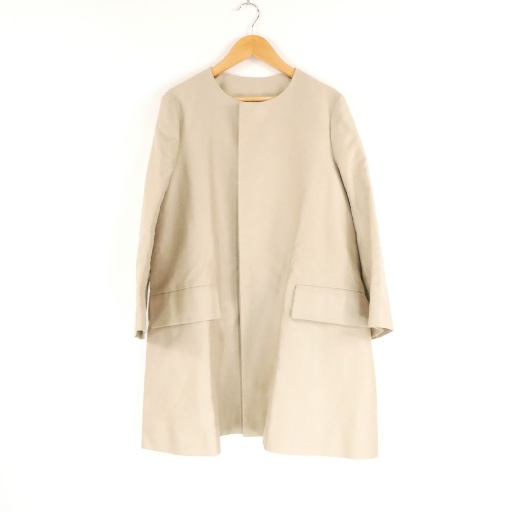 Drawer ドゥロワー 6525-234-0272 ノーカラーコート 36 コットン100% ロング丈 レディース AY7167B20拍卖