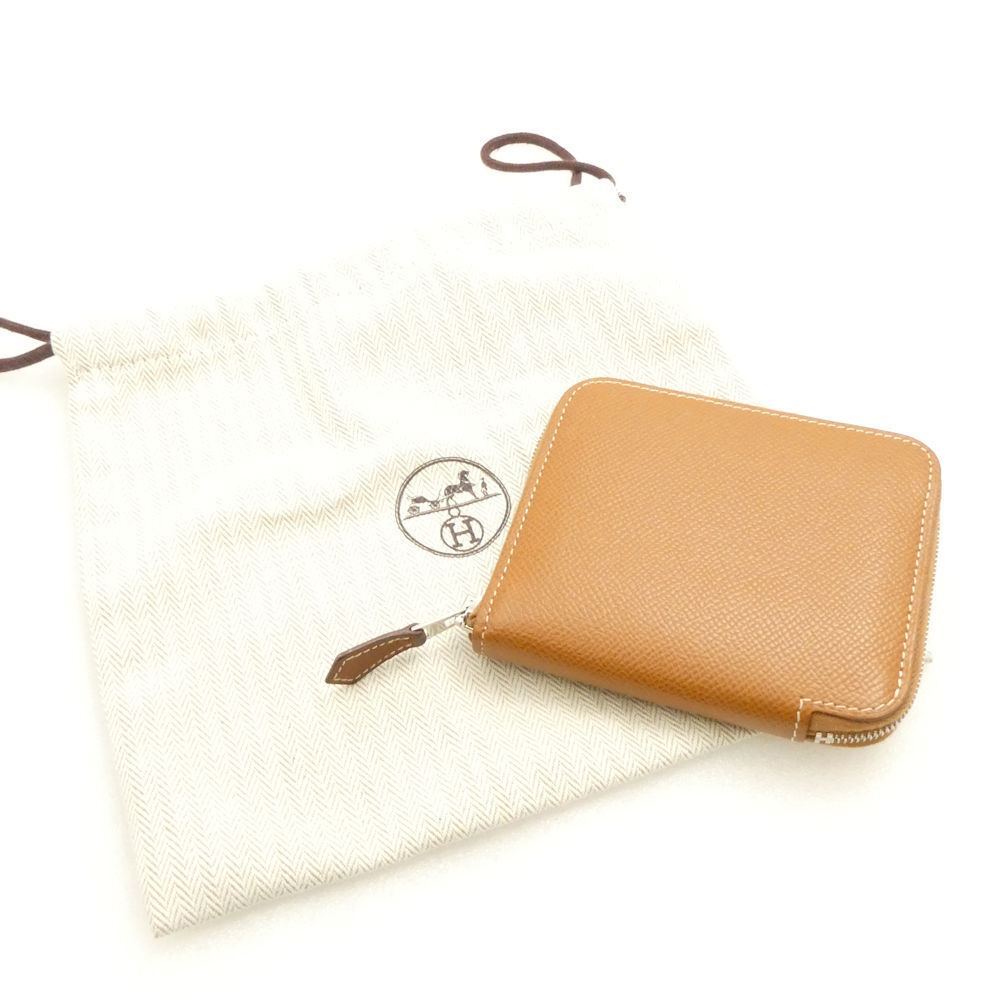 美品 HERMES エルメス アザップ シルクイン コンパクト ウォレット 財布 ラウンドジップ U刻印 カード コインケース レディース AM7308W1拍卖