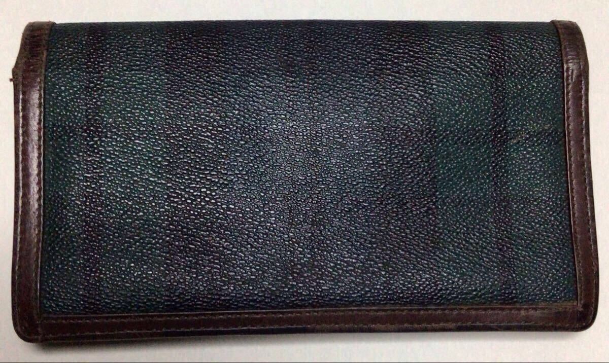 ラルフローレン レザー ロング ウォレット★ ブラックウォッチ・パターン( 緑黒 タータンチェック )ポロ ラルフ ローレン 皮革 財布 長財布拍卖